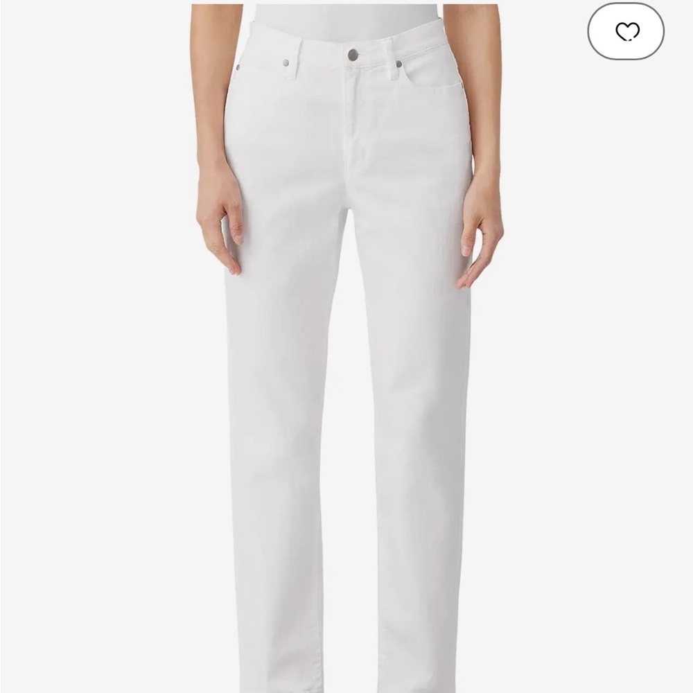 Eileen Fisher white 5 pocket jeans; organic cotton + spandex for stretch US 12